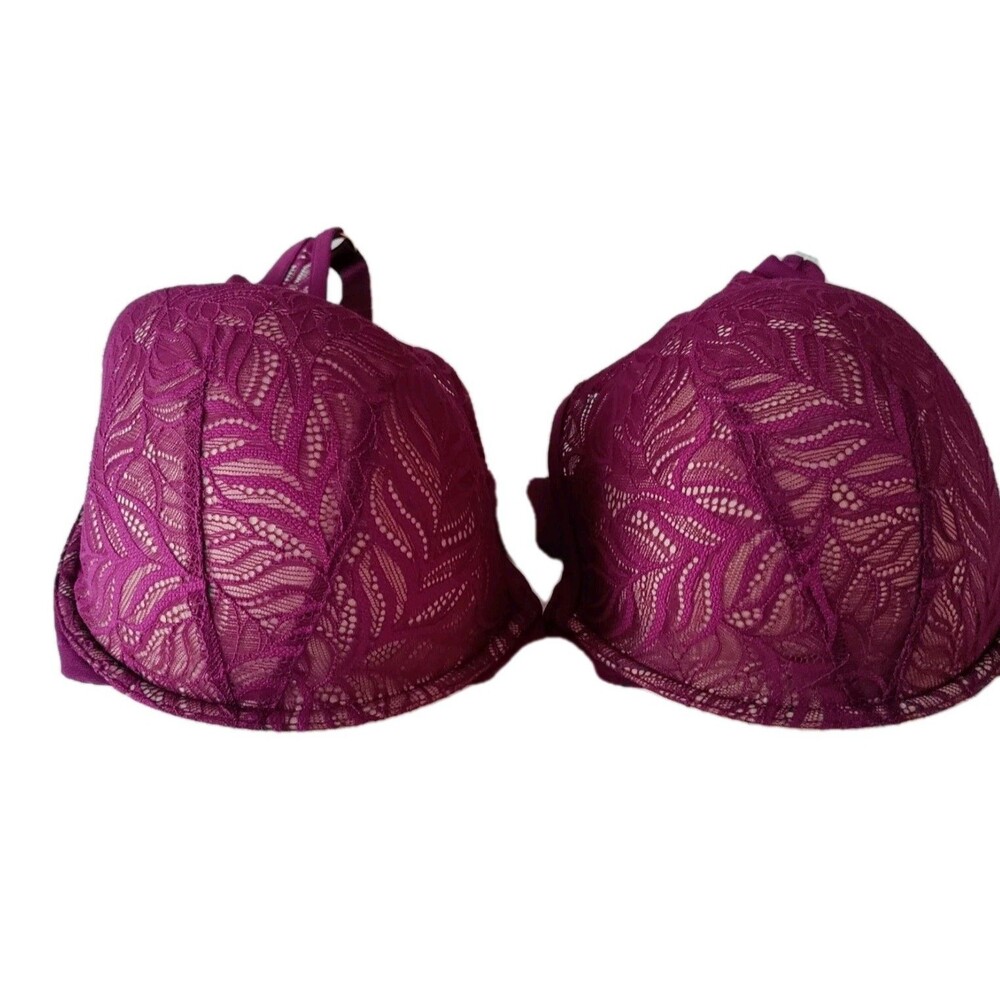 ThirdLove Feather Lace Plunge Underwire Push Up Bra Berry Crush Women's Sz 38G - Picture 6 of 10